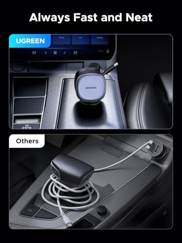 UGREEN 75W USB C Car Charger Retractable 3 in 1 Fast Cigarette Lighter — view 6