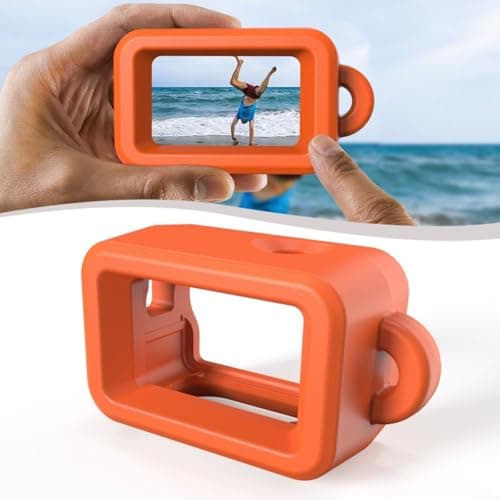 CWOQOCW Action Floating Case For DJI Action 5 Pro Camera, Bright Orange EVA Buoyancy Anti-Loss Floating Housing Accessory,10X6.7x4.8cm — view 4