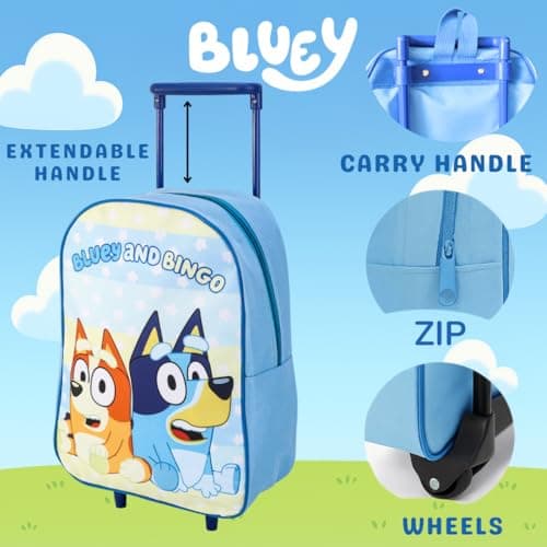 Bluey Children’s Luggage Suitcase - Foldable Trolley Bag 42 x 29cm 2 Wheels Extendable Handle - Travel Bag with Wheels — view 3