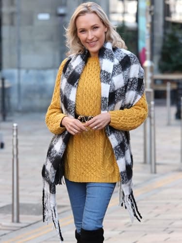 Style Slice Women's Tartan Plaid Blanket Scarf Oversized Shawl Wrap — view 5