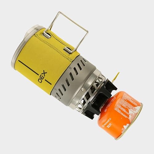 OEX Heiro Stove Set, Camping Cook Set with Heat Exchange System, Piezo Ignition, 1700W, 600ml Pot, Lightweight, 370g (Yellow) — view 5
