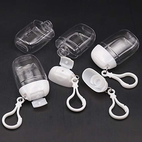 5 Pack Portable Squeeze Bottles Empty Leak Proof Plastic Travel Bottles Hand Sanitizer Refill with Keychain Holder — view 6