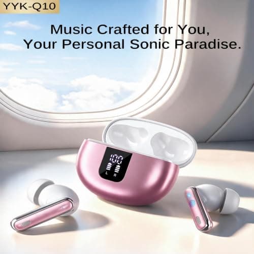 EUQQ Wireless Earbuds, Bluetooth 6.1 Hi-Fi Bass Stereo, 6 ENC Mics — view 2