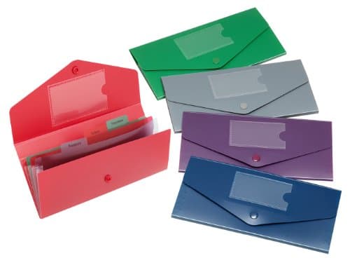 Snopake DL Fusion Travel Holder 3-Part – Fusion Assorted [Pack of 5] Ref: 15699,Blue/Green/Purple/Red,24.5 x 23.7 x 3.1