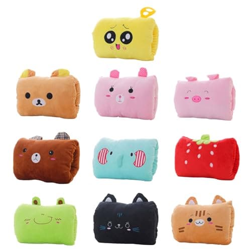 Lovely Cartoon Hand Pillow Cushion Soft Filled Travel Sleeping Companion Warmer Pillow for Winter — view 4