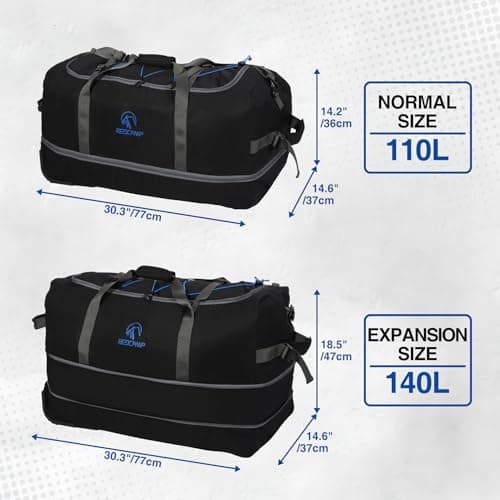 REDCAMP 140L Expandable Duffle Bag with Wheels,Foldable Holdall with Wheels — view 2