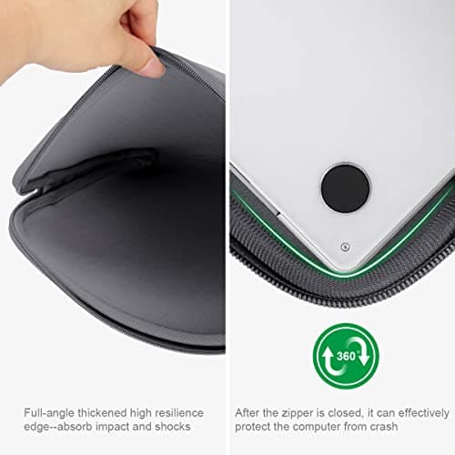 Arvok 15 15.6 16 Inch Laptop Sleeve Multi-Color Size Choices Case/Water-Resistant Neoprene Notebook Computer Pocket Tablet Briefcase Carrying Bag/Pouch Skin Cover for HP/Dell/Lenovo/Asus/Acer Grey — view 3