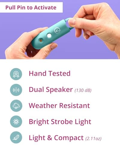 Vantamo Personal Alarms for Women with Strobe LED Light, Extra Loud 130dB Self Defense Keychain with 2 Dynamics, Unique Panic Alarm with Keychain & Keyring for Bag or Backpack and Low Battery Notice — view 2