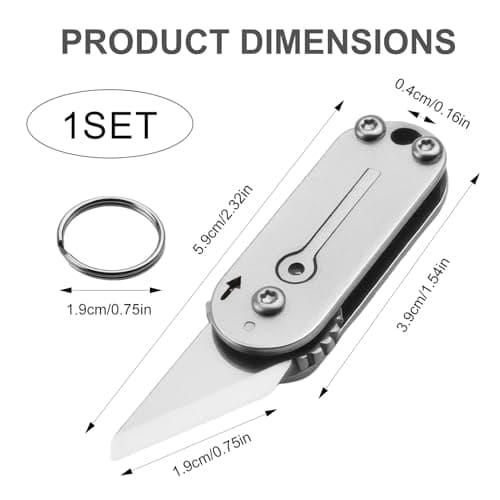 Multi Mini Pocket Box Opener, Small Pocket Multi Tool, Folding Utility Multitool, Titanium Box Tool, EDC Gadgets Outdoor Camping, DIY, Gift for Men — view 2