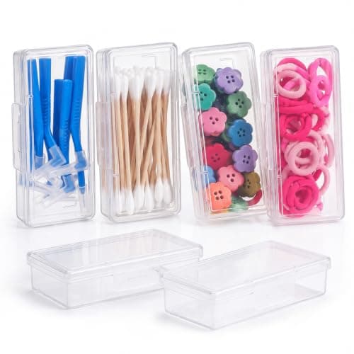 6Pcs Cotton Swab Holder Travel Floss Pick Case Cotton Pad Storage Container