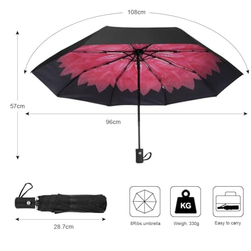 Aolso Travel Umbrella - Windproof Automatic, 8 Ribs Compact Folding, Auto Open/Close, Portable for Men & Women — view 2