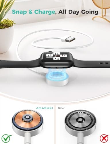 2026 Upgraded iWatch Charger Compatible with Apple Watch Charger USB Magnetic Charging Cable Portable Fast Accessories for iWatch Ultra/SE/Series 9/8/7/6/5/4/3/2/1(1m) — view 2