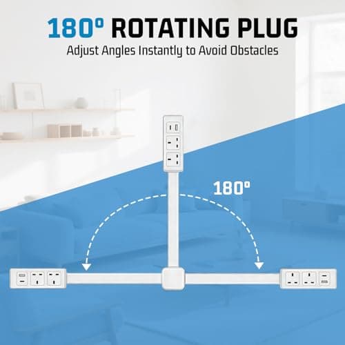 Extendable Rotating Outlet, Electrical Outlet Expander, Desk Extender — view 4