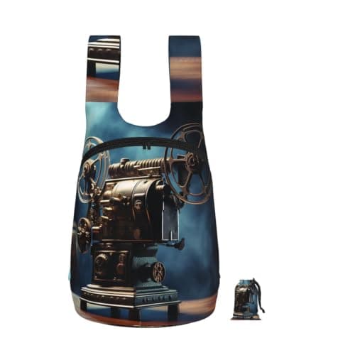 QMKFWT Old Movie Projector Backpack - Lightweight 16L Foldable Hiking Daypack Packable Back Pack Travel Bag Zipper