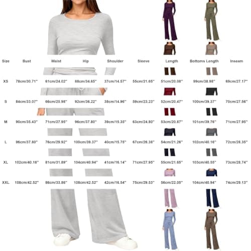Travel Sets for Women Clothes Wrinkle Free Co Ord Sets for Women Loungewear Tracksuits Long Sleeve Ruched Top and High Waisted Wide Leg Pants Travel Jogging Gym Home Lounge Wear Y2K Going Out Outfits — view 5