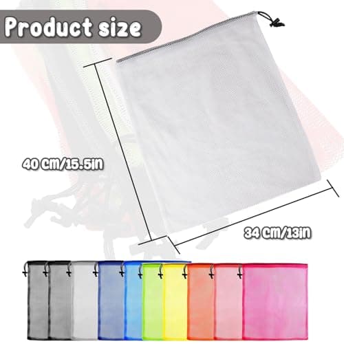 10 PCS Mesh Drawstring Bags, Nylon Mesh Storage Bags for Toys, Swimming, Beach, Travel, Laundry - Durable, Multi-Colored, Lightweight — view 2