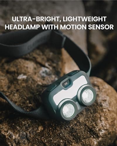 Claymore HEADY3 Khaki Rechargeable Headlamp – Compact 500 Lumens LED with Motion Sensor 6 Light Modes USB-C Rechargeable IP54 Water Resistant Up to 65 Hrs Runtime for Camping, Running, Outdoor — view 3