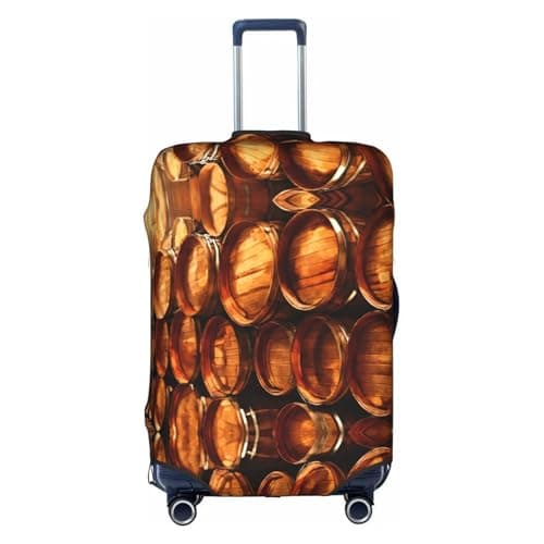 LEVNDIEJ Wine Cork Print Suitcase Covers For Luggage Elastic Luggage Cover Perfect For Travel Business Trips, White, M