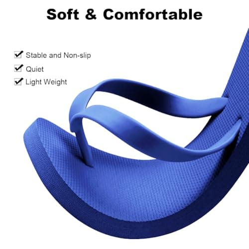 Aomig Unisex Flip Flops Ladies Girl Men Flatform Beach Flip-Flop Slim Rubber Flip Flops Women's Yoga Mat Comfortable Beach Platform Sandals Slip-Resistant Flat Flip Flops(Royal Blue-UK Size-5-6) — view 5