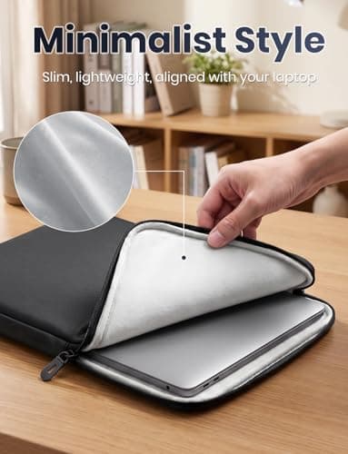 ROEPHY 16 Inch Laptop Sleeve Case, Water-Resistant Laptop Protective Carry Case with Retractable Handle for New MacBook Pro M5 Pro/Max (2026) M4/M3/M2/M1,Lenovo HP ASUS Dell Acer Chromebook, Black — view 5
