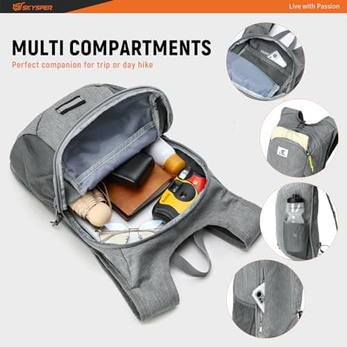 SKYSPER 10L Hiking Backpack Lightweight Packable Back Pack Small Travel Daypack for Women Men Foldable Outdoor Rucksack — view 3