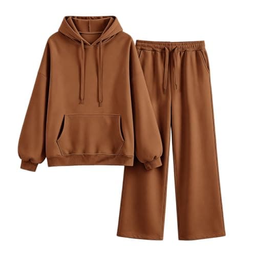 Tracksuit Womens Full Set Pullover Hoodie Wide Leg Trousers 2 Piece Outfits — view 4