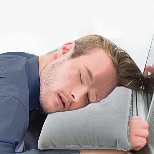 PCTC 3 Pack Inflatable Pillow, Travel Pillow Camping Pillow,Travel Pillow Cushion Compact Air Blow Up Pillow for Beach Sun Lounger Sunbathing Backpacking Hiking - Accessory for Travelling(Grey) — view 5