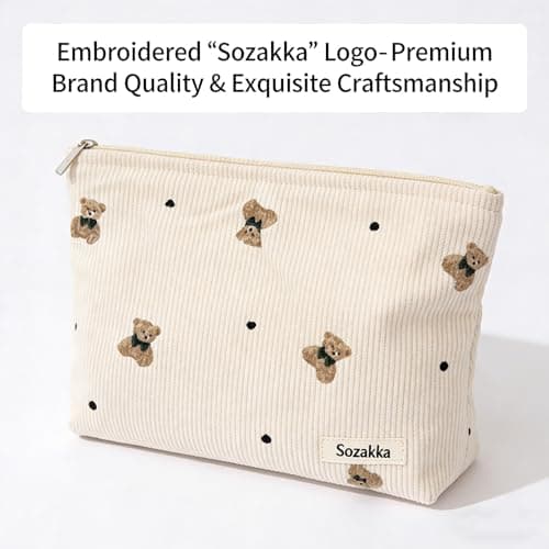 1PC Canvas Cosmetic Bag,Small Cosmetic Bag with Zipper — view 3