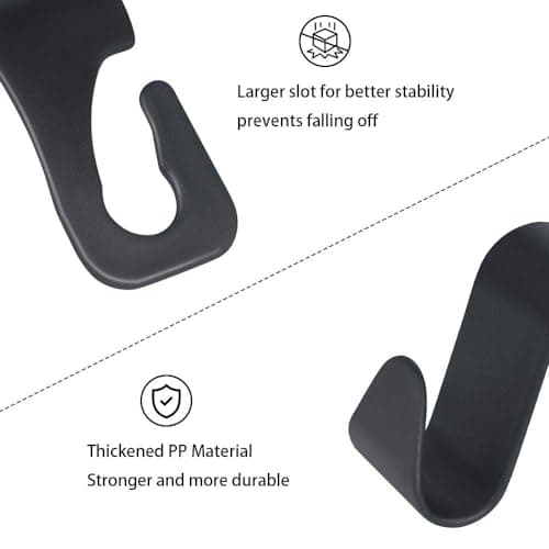 URAQT Auto Hooks, 6 Pack Car Storage Hooks Back Seat Headrest Hanger, Universal Car Handbag Hooks, Multifunctional Heavy Duty Storage Hooks for Auto Backseat — view 3