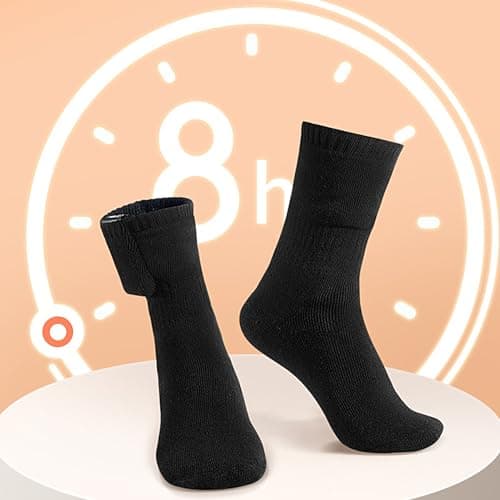 Winter Thermal Feet Electric Socks, 10000mAh Rechargeable Heated Socks, Heat Settings Foot Warmer, 360° Warm Heating Ski Stock, for Cold Camping Hiking Skiing Cycling Outdoor Work — view 4