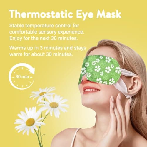 Minidiva Steam Eye Mask, 10Pcs Self-Heating for Dry Eyes, Dark Circles & Stress Relief (Chamomile) — view 4
