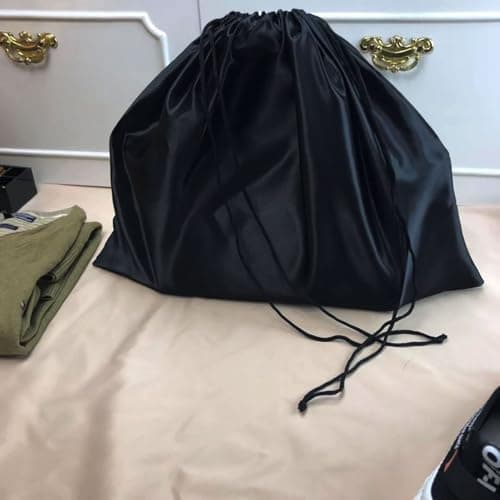 2pcs Black Satin Storage Bag, Double Drawstring Rope, Dustproof Pouch — view 6