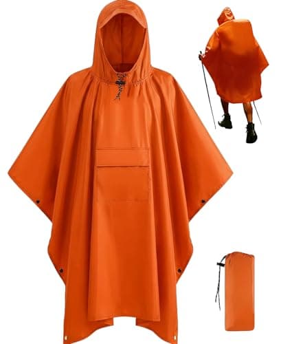 Stathmon 1 Pack Poncho Waterproof Adult - PU8000mm Reusable Rain Poncho