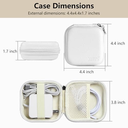 Linpr Portable Charger Case, Tech Electronic Organizer Bag, White,M — view 2