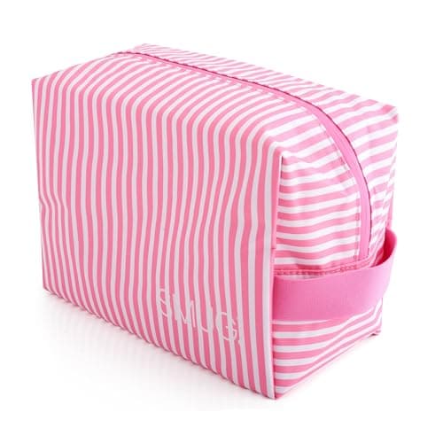 SMUG Wash Bag | Waterproof Travel Toiletry Bag for Travelling, Gym & Shower | Toiletries, Cosmetics & Makeup Bag | Large Washbag for Men & Women | Stylish & Easy to Clean | Candy Stripe