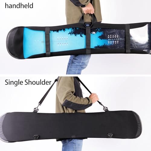 EIGEETO Snowboard Cover Sleeve Case, Snowboard Sleeve Bag Adjustable Soft Cover with Shoulder Strap Bag with Binding (155CM) — view 4