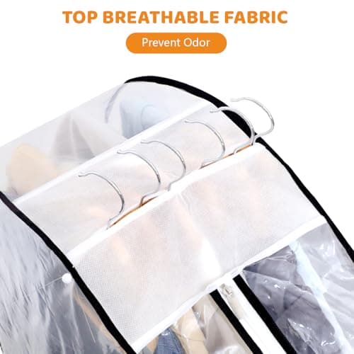 4 Pack Clear Garment Bags 40" with 10" Gusset for Coats, Suit, Jackets — view 5