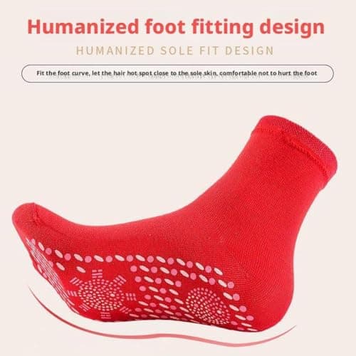 Tourmaline Thermal Circulation Self-Heating Socks - 3 Pair Slimming Foot Massage Socks with Acupressure for Men & Women (Black3) — view 4