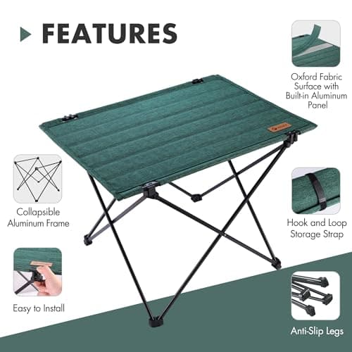 VILLEY Folding Camping Table with Carry Bag 56.5x41.5 cm — view 4