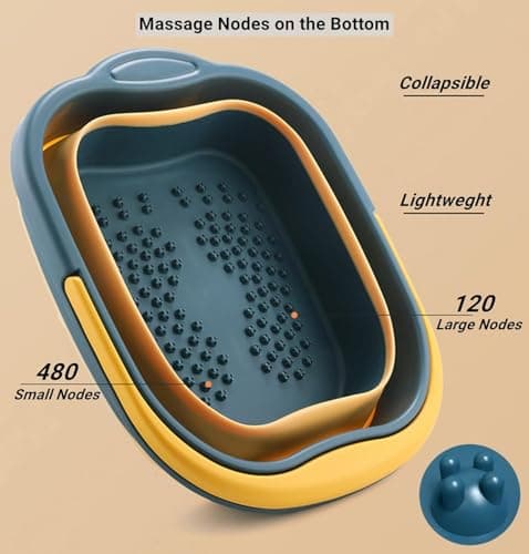 Foldable Foot Spa Bath Massager with Handle, Collapsible Foot Soak Tub, Portable Pedicure Bucket for Home Use, Soothe Tired Feet, Improve Circulation, Ideal Gift for Parents, — view 3