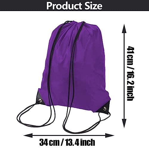 JFmall Drawstring Bags, Swim PE Bags Drawstring Gym Bag for Kids Adults String Swimming Sports Bag for School Sports Swimming Gym Travel Purple — view 2