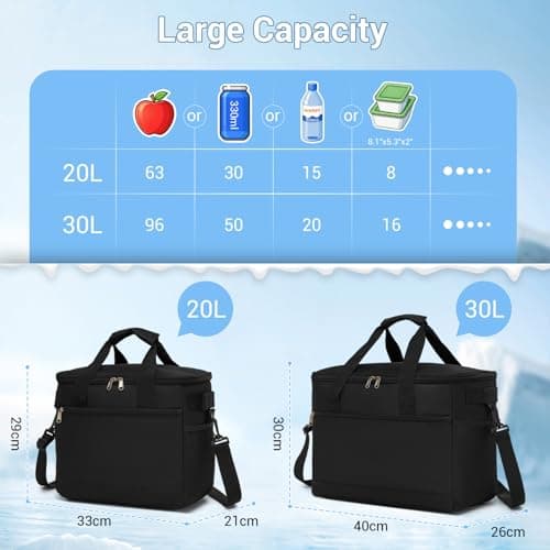 Kono Cool Bag Collapsible Soft Cool Box Insulated Large Lunch Bag — view 2