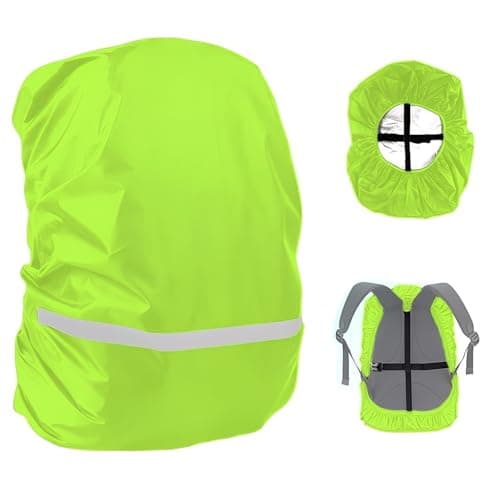 JITIFAZH Backpack Waterproof Cover with Reflective Strap (8-70L), 2 Adjustable Anti Slip Cross Buckle Strap for Outdoor, Hiking, Camping, Traveling, Cycling(Green, XL for 56-70L backpack)