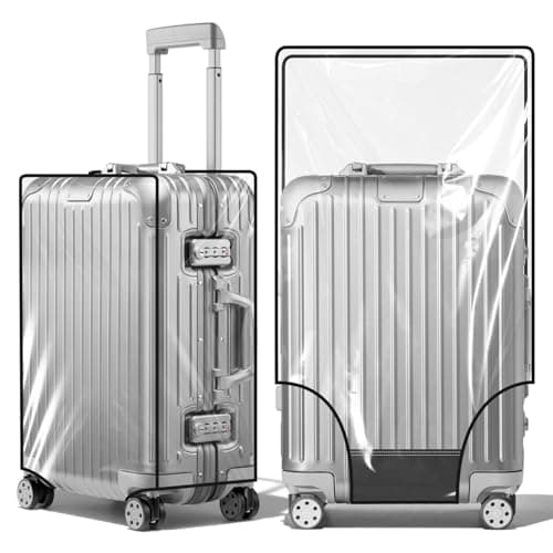 XCRPRT 2 PCS Clear PVC Suitcase Cover Protectors, 30 Inch Luggage Cover Protector Bag with Luggage Tag*2, Waterproof Suitcase Protective Cover, Travel Luggage Cover Elastic for Wheeled Suitcase 30''
