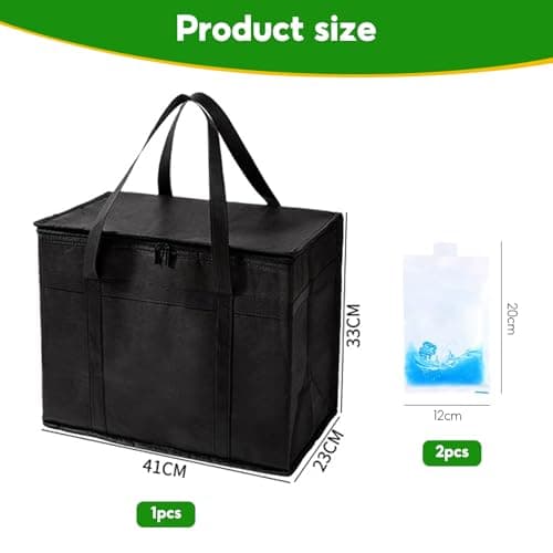 Food Delivery Bag, 31L Insulated Thermal Bag for Hot and Cold Food(Black) — view 2