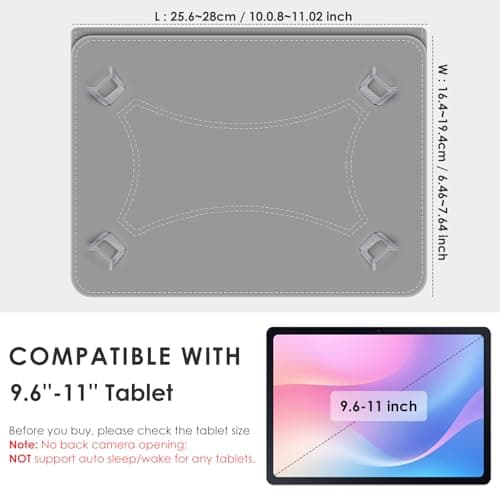 KATUMO Folio Leather Universal Case for 9.6-11 Inch Tablet, Black — view 2