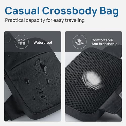 BROADREAM Small Sling Bag Cross Body Chest Shoulder Bag for Men Women - FRID Blocking Pocket and Adjustable Straps Crossbody Bag, Water Resistant Bum Bags for Runner Workout Hiking Cycling Travelling — view 5