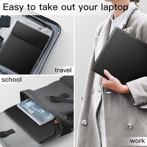 JETech Slim Laptop Sleeve for 14-Inch Devices, Black — view 6