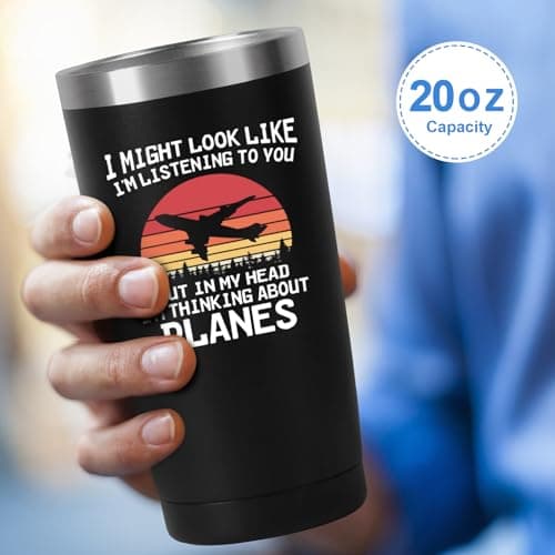 Livole Aviation Travel Mug - 20oz 600ml Insulated Plane Enthusiast Gift for Men, Pilots, Christmas — view 4