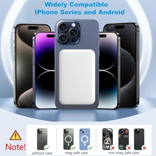 Power Bank for MagSafe, Magnetic Battery Pack, 10000mAh Magnetic Wireless Portable Charger Compatible with iPhone 12 13 14 15 16 17 Pro Max/Air/Plus — view 6